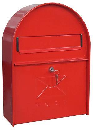Почтовый ящик ВН-26 красный под корреспонденцию на дверь