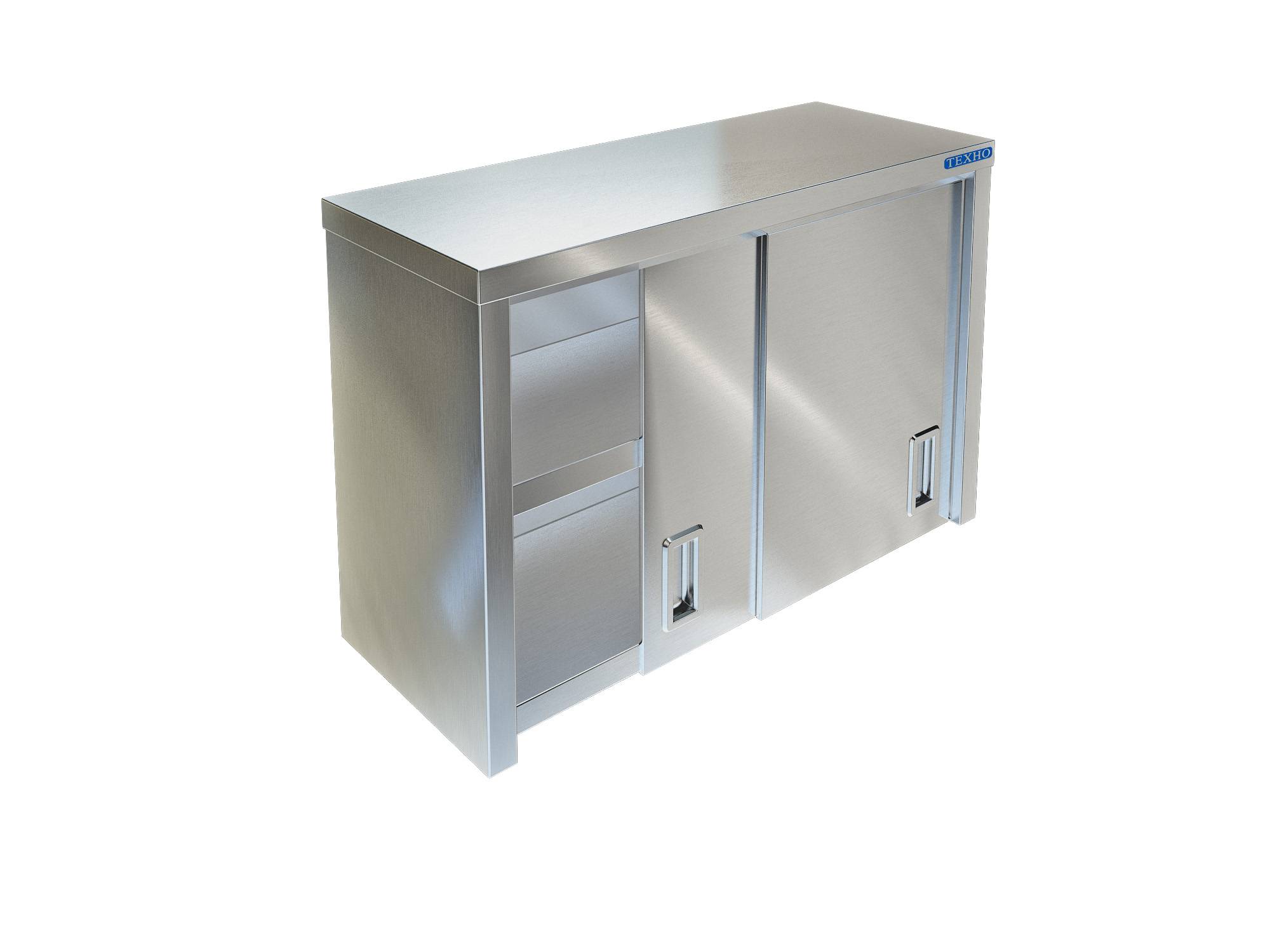 Фото - полка-шкаф для кухни с дверками из нержавейки пн-124/600 (600x350x600 мм)