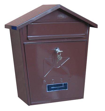Почтовый ящик ВН-21 коричневый для частного дома на калитку