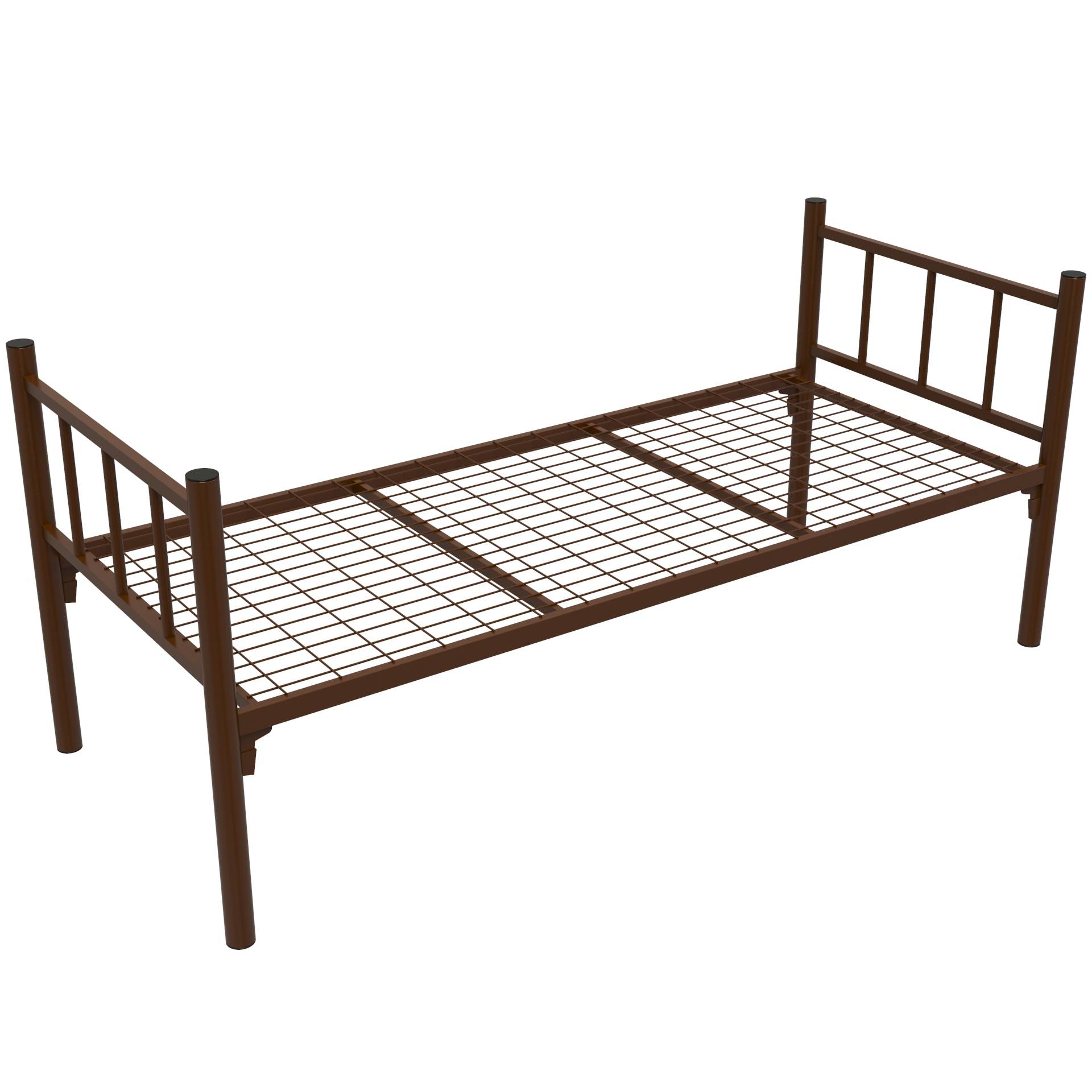 Фото кровать одноярусная для взрослых - км-1.51 cool коричневая из металла