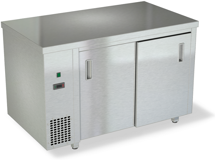 Тепловой стол для профессиональной кухни без борта, задняя стенка нержавеющая сталь СПС-834/908НТ (900x800x850 мм)