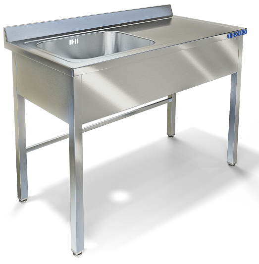 Стол разделочный кухонный с бортом и с одной ванной моечной СПП-530/2007Л (2000x700x850 мм)